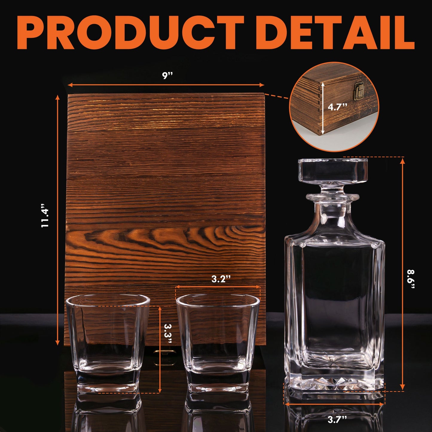 Whiskey Gift For Dad From The Reasons You Drink - Personalized Whiskey Decanter Set