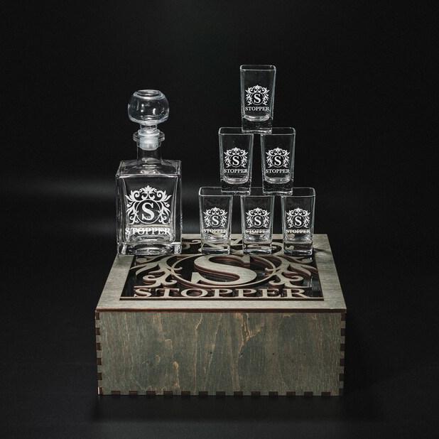 Custom Tequila Shot Decanter Glasses Fathers Gift