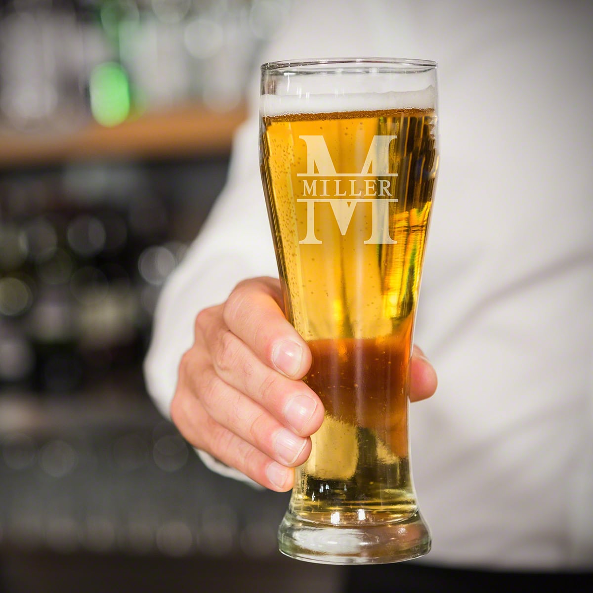 Custom Beer Growler with Pilsner Glasses