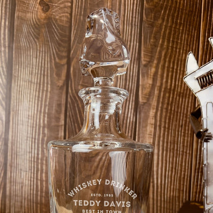 Engraved Twisted 800ml Whiskey Decanter