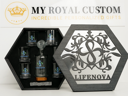 Whiskey Decanter Set,  Whiskey Glasses,  Bourbon Whiskey, Christmas Gift, Custom Company Logo Set