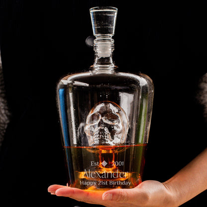 Engraved Whiskey Skull Decanter