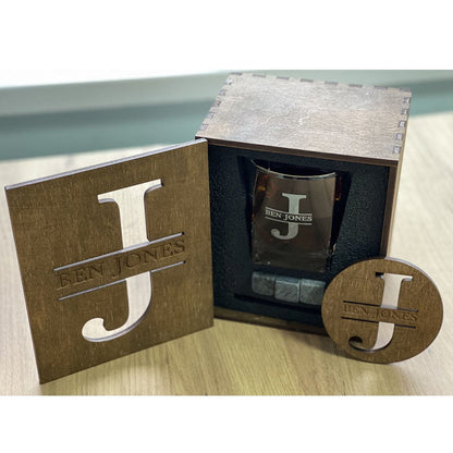 Personalized Whiskey Glasses Set, Whiskey Drinking Glasses Gift Father's Day For Dad & Grandpa