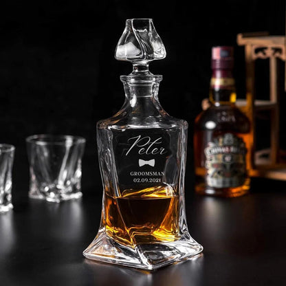 Engraved Twisted 800ml Whiskey Decanter