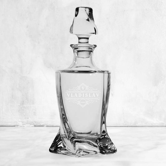 Engraved Twisted 800ml Whiskey Decanter