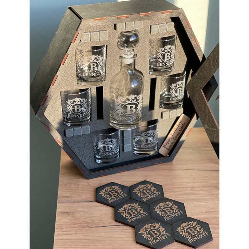 Whiskey Decanter Set, Whiskey Stones,  Whiskey Glasses,  Bourbon Whiskey, Father's Day Gift For Dad