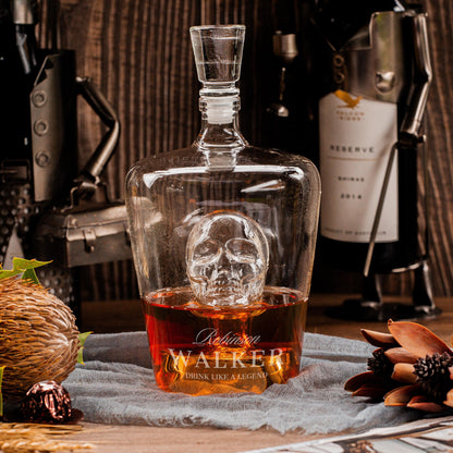 Engraved Whiskey Skull Decanter