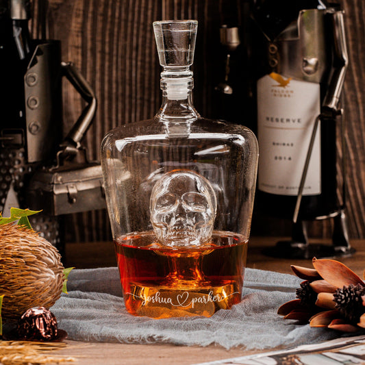 Engraved Whiskey Skull Decanter