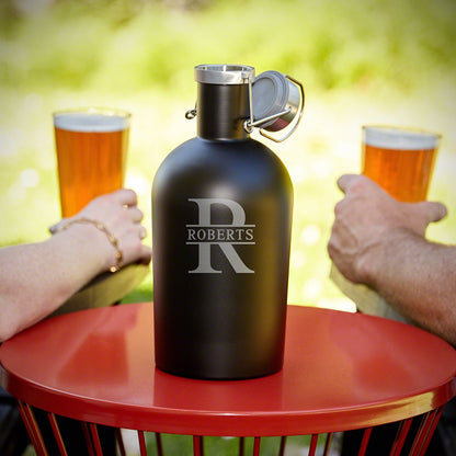 Custom Beer Growler with Pilsner Glasses