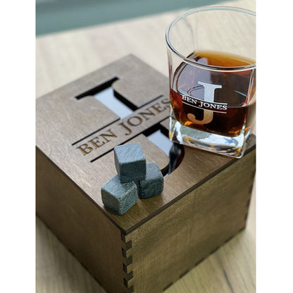 Personalized Whiskey Glasses Set, Whiskey Drinking Glasses Gift Father's Day For Dad & Grandpa