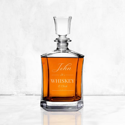 Engraved 680ml Barware Whiskey Decanter