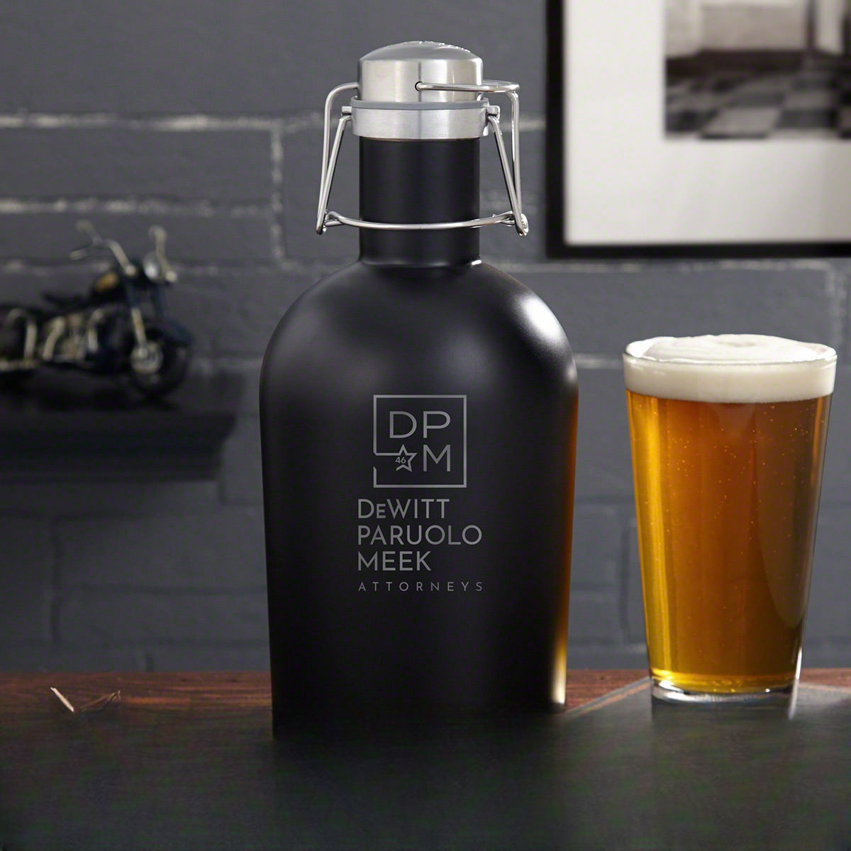 Personalized Beer Growler - Black Steel Groomsmen Gifts for 5