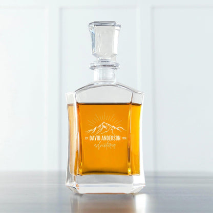 Engraved 680ml Barware Whiskey Decanter