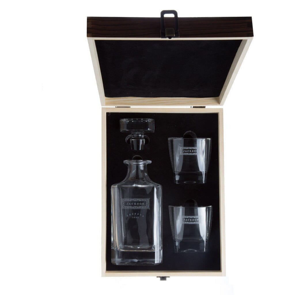Custom Design - Decanter Gift Set,  Bourbon Whiskey, Christmas Gift,Father's Day Gift For Dad & Grandpa