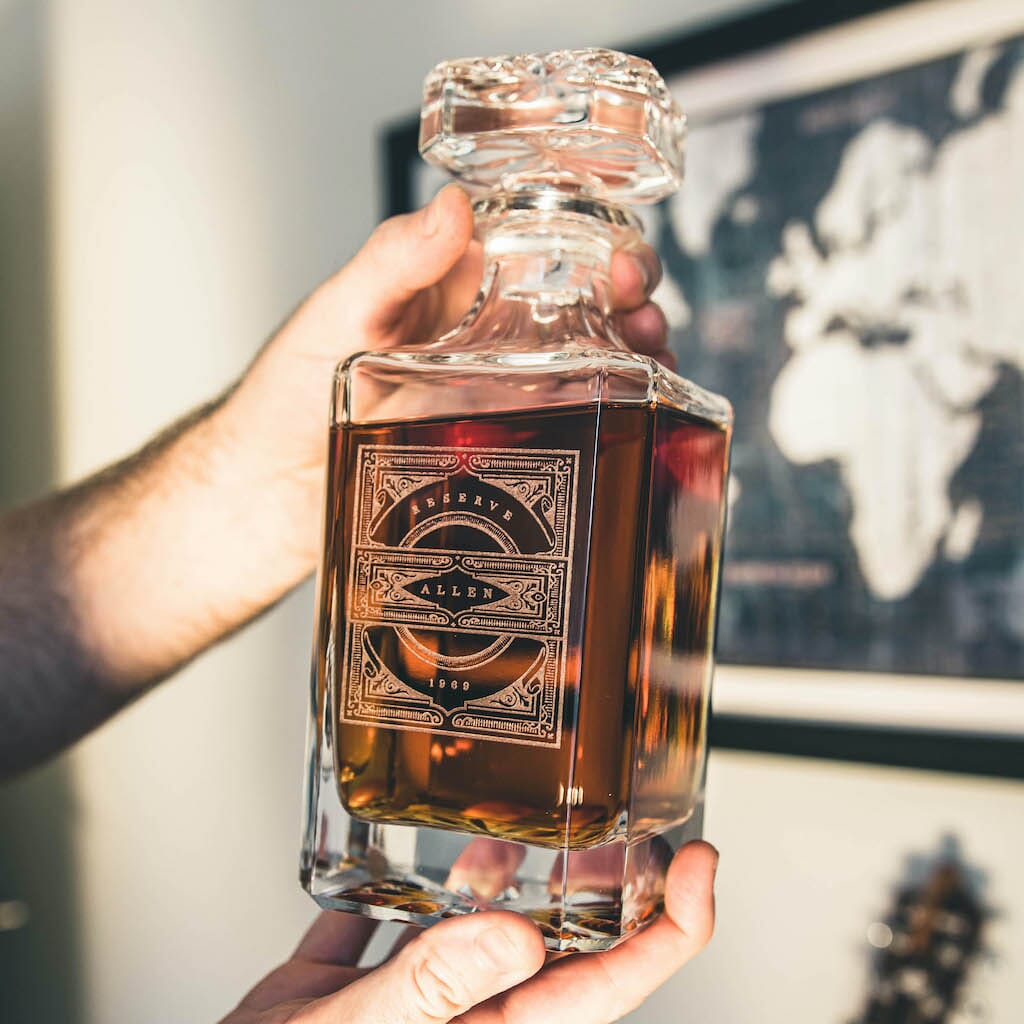 Custom Design - Decanter Gift Set,  Bourbon Whiskey, Christmas Gift,Father's Day Gift For Dad & Grandpa