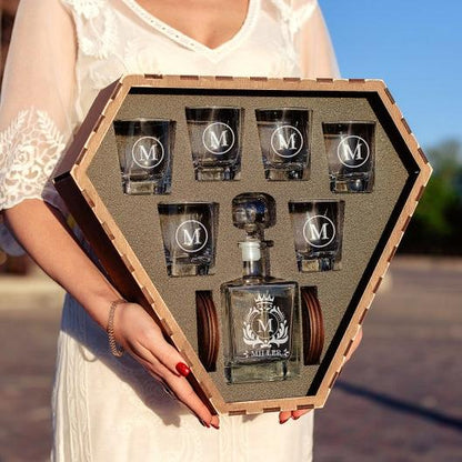 Fathers Day Gift, Custom Whiskey Decanter Set, Christmas Gift, Christmas, Mothers Day Gifts