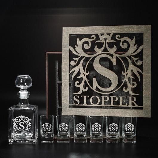 Custom Tequila Shot Decanter Glasses Fathers Gift