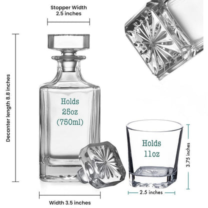 American Football Whiskey Decanter Set With 4 Rock Whiskey Glasses Set