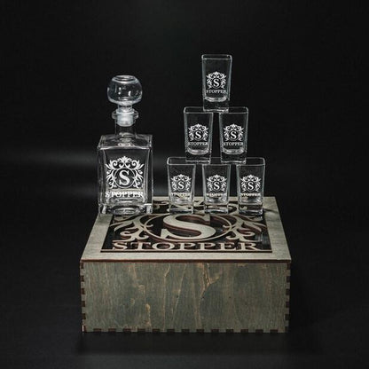 Custom Tequila Shot Decanter Glasses Fathers Gift