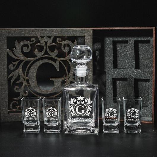 Custom Tequila Shot Decanter Glasses Fathers Gift