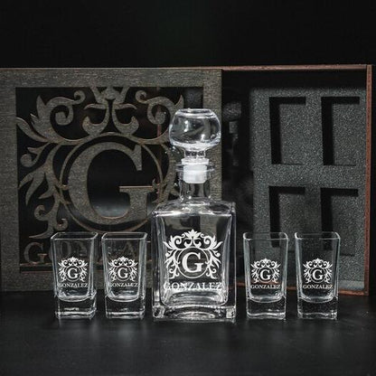 Custom Tequila Shot Decanter Glasses Fathers Gift