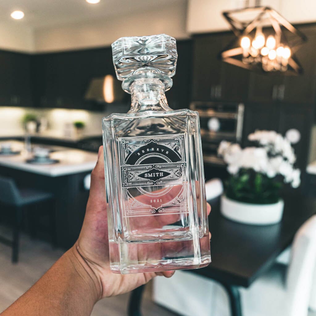 Custom Design - Decanter Gift Set,  Bourbon Whiskey, Christmas Gift,Father's Day Gift For Dad & Grandpa