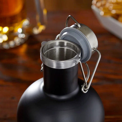 Personalized Beer Growler - Black Steel Groomsmen Gifts for 5