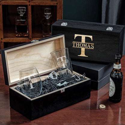 Custom His and Hers 5pc Gift Set - Ebony Box