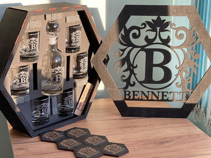 Whiskey Decanter Set, Whiskey Stones,  Whiskey Glasses,  Bourbon Whiskey, Father's Day Gift For Dad