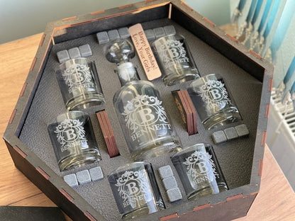 Whiskey Decanter Set, Whiskey Stones,  Whiskey Glasses,  Bourbon Whiskey, Father's Day Gift For Dad